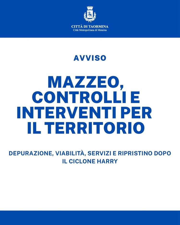 MAZZEO, MASSIMA ATTENZIONE SU DEPURAZIONE, SERVIZI E TERRITORIO L’Amministrazione comunale di Taormina continua a seguir...