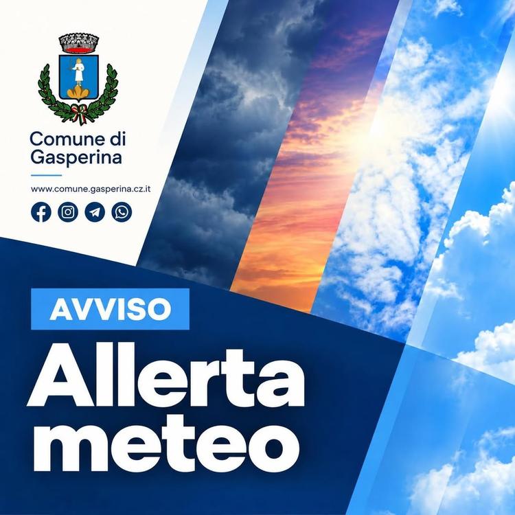 ComuneGasperina #allertameteo ➡️Allerta meteo di livello ARANCIONE per sabato 10 ottobre 2026 👉Sono  possibili  fenomen...