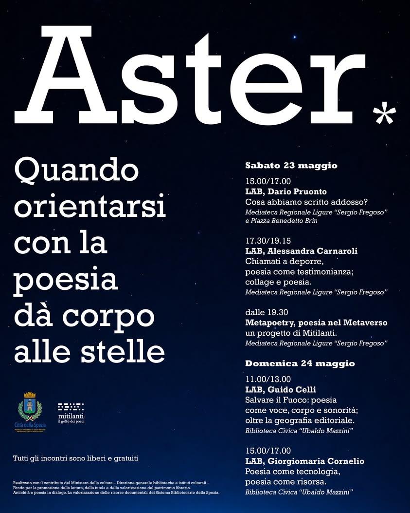 🖋️ “Aster. Quando orientarsi con la poesia dà corpo alle stelle”. Festival di poesia italiana contemporanea 📆 Sabato 2...