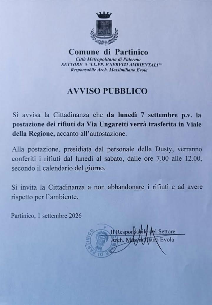 ⚠️Importante avviso⚠️ ♻️Informiamo che da lunedì 7 settembre, la postazione mobile di 📍Via Ungaretti sarà trasferita in...
