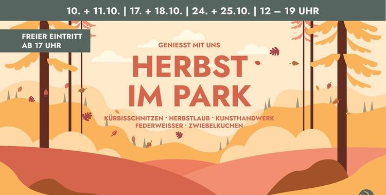  Grafik Herbst im Park