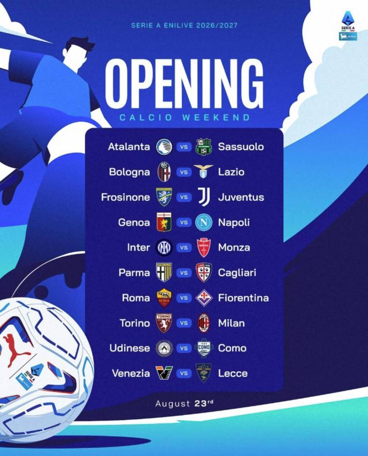 Serie A, ecco il calendario 2026-2027