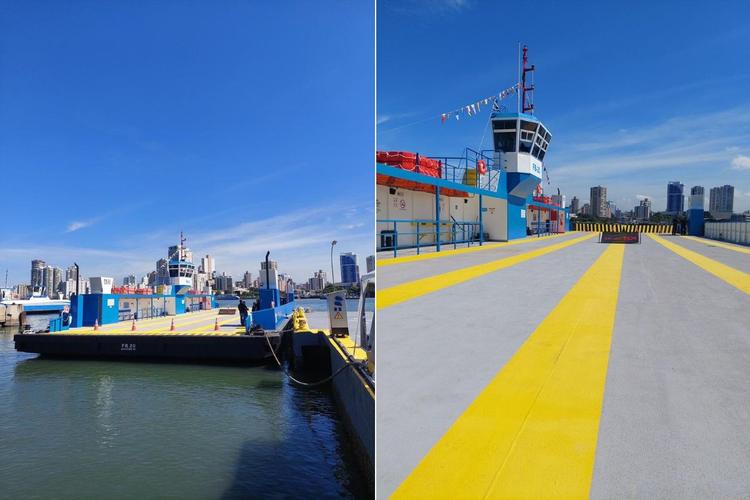 Governo de SP entrega nova balsa para travessia entre Santos e Guarujá