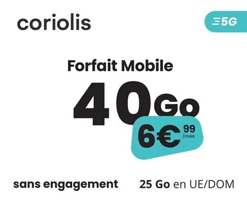 🔖 Coriolis Telecom, forfait 5G illimité/40Go à 7€/mois
