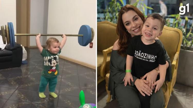 VÍDEO: Com barra adaptada, menino 'crossfiteiro' de 3 anos imita treinos e viraliza nas redes sociais