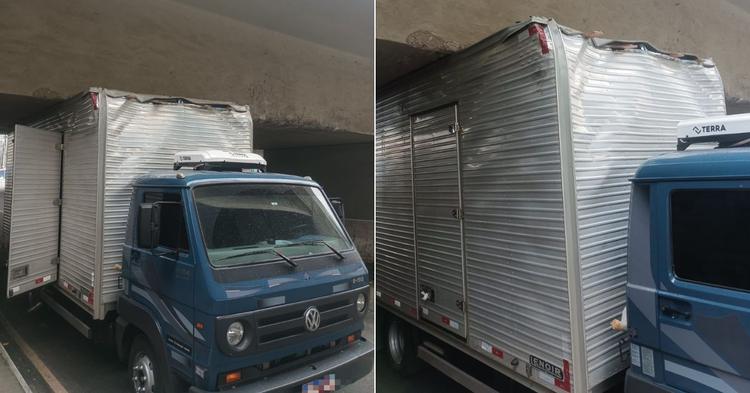 Mais uma vez? Condutor desobedece sinalização viária e fica preso no túnel da Rua 3700