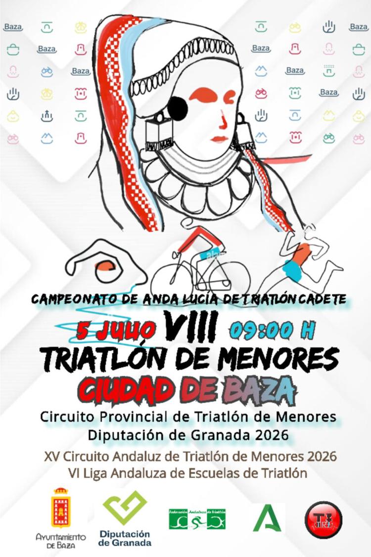 El polideportivo municipal de Baza acoge este domingo, 5 de julio, el VIII Triatlón de Menores “Ciudad de Baza”