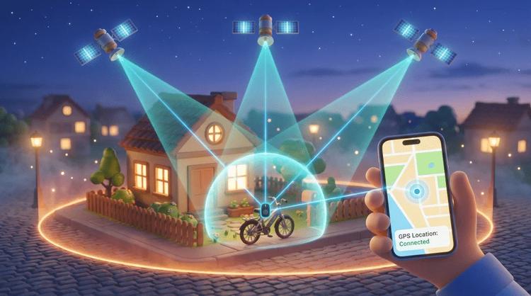 Satellitengestütztes GPS-Tracking schützt Haus und Fahrrad