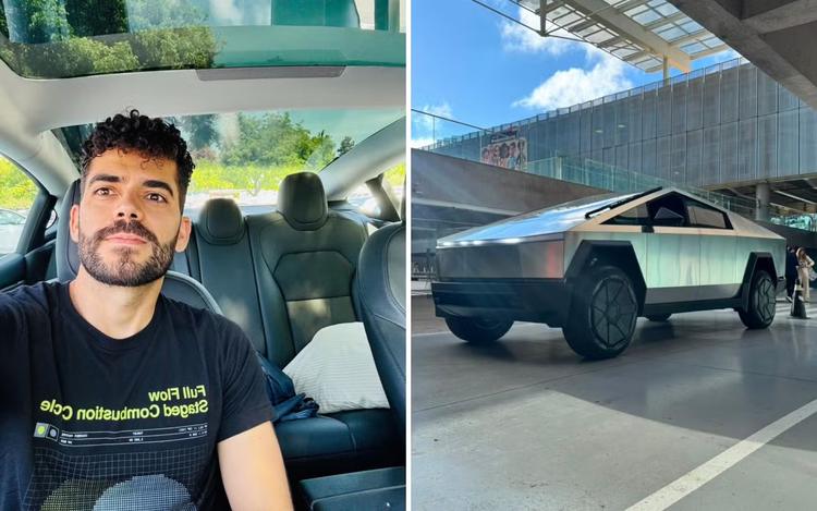 Engenheiro impressiona ao dirigir um Cybertruck da Tesla em Goiás; vídeo