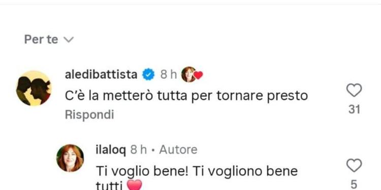 "Ce la metterò tutta per tornare presto". Di Battista risponde ad un post su Instagram