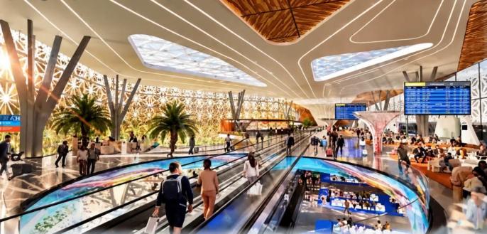 الكشف عن تصميم المحطة الجوية الجديدة بمطار مراكش + صور