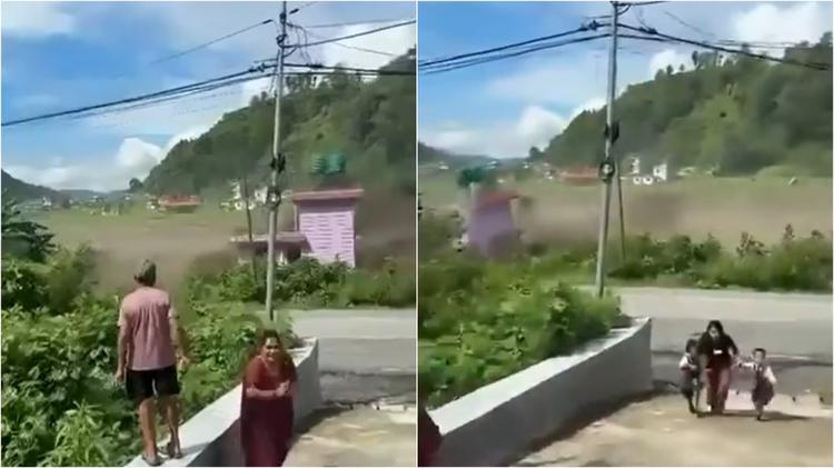 VÍDEO mostra família do Nepal fugindo de avalanche antes de casa ser arrastada pela enxurrada