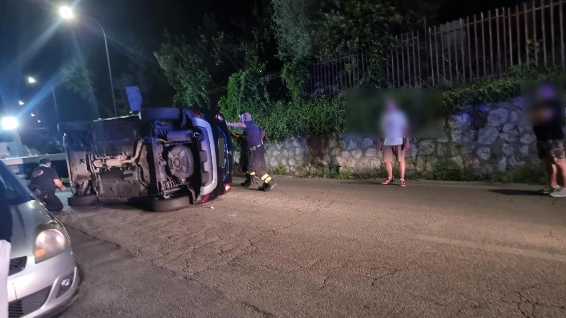 Incidenti nella notte nel salernitano: paura in A2 e auto ribaltata a Pastorano