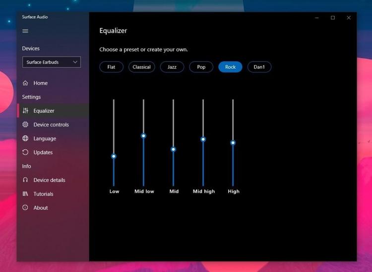 surface audio earbuds app window 1
