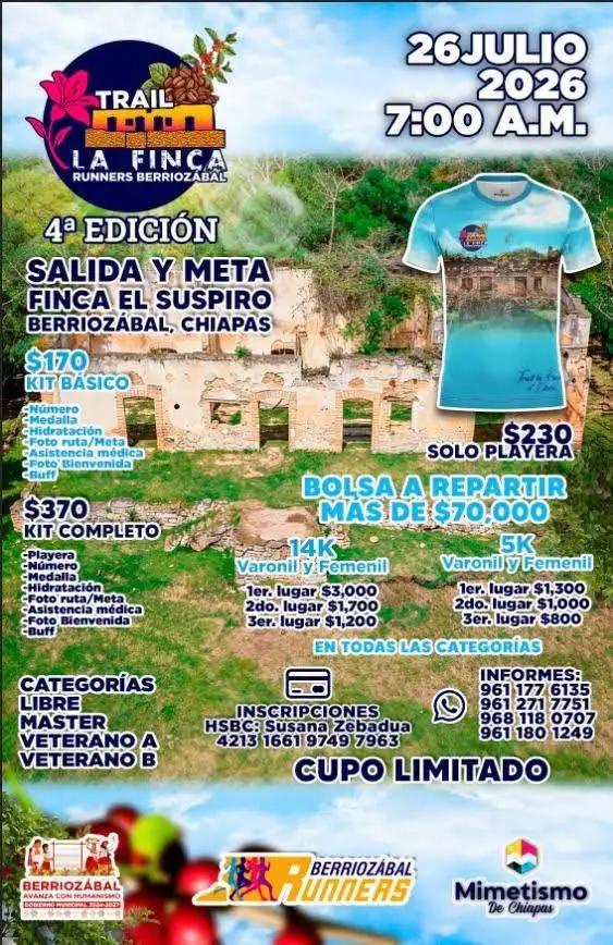¡La espera terminó! Presentan la 4a Edición del “Trail La Finca 2026”
