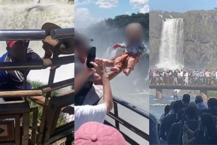 Turistas atrás de chapéu, celular e até foto com bebê: relembre episódios de imprudência nas Cataratas do Iguaçu