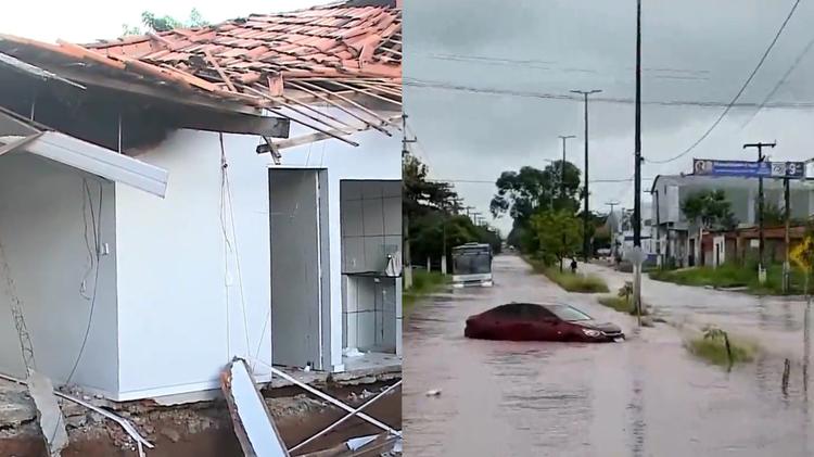 Chuva intensa provoca alagamentos e desabamento de muro em Imperatriz