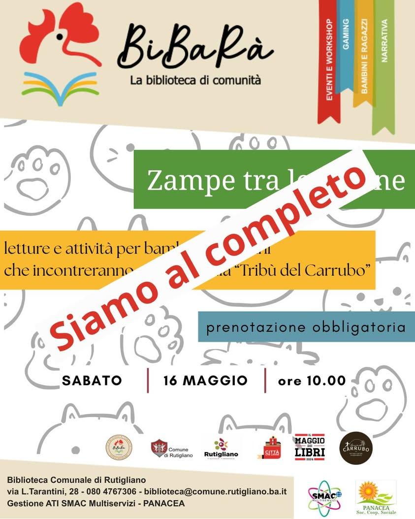 🐾 Zampe tra le pagine 📖 Siamo al completo, vi aspettiamo per i prossimi appuntamenti. I racconti del Carrubo  Milena P...
