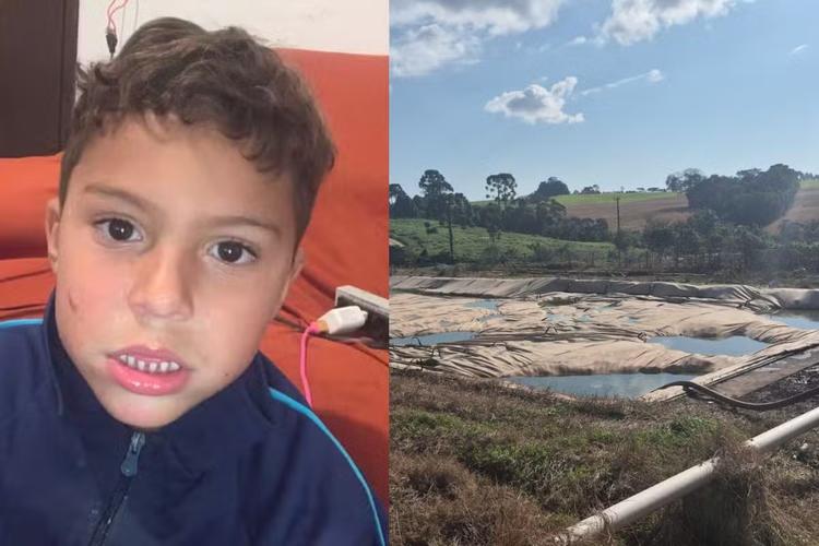 Menino autista foi encontrado morto em poça na lona que cobria tanque usado para decompor resíduos, no PR