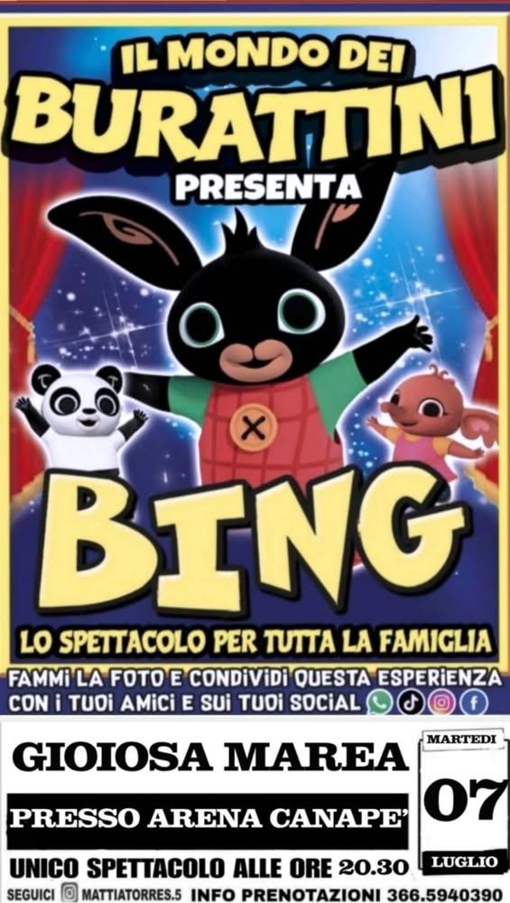 🎭 Arriva lo spettacolo "BING" a Gioiosa Marea! 🐰 Una serata dedicata ai più piccoli e a tutta la famiglia: "Il Mondo d...
