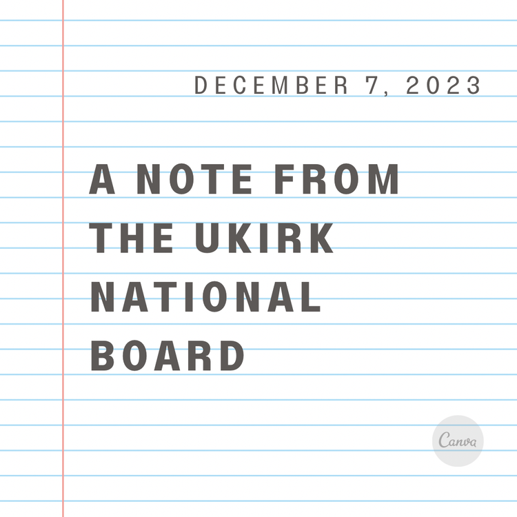 UKirk News & Events, December 7th, 2023