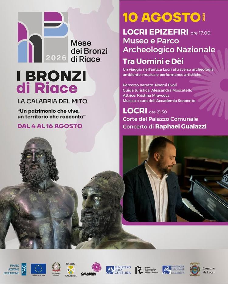✨ 𝐋𝐚 𝐂𝐚𝐥𝐚𝐛𝐫𝐢𝐚 𝐝𝐞𝐥 𝐌𝐢𝐭𝐨 𝐚𝐫𝐫𝐢𝐯𝐚 𝐚 𝐋𝐨𝐜𝐫𝐢. Il 10 agosto, archeologia, musica e performance arti...