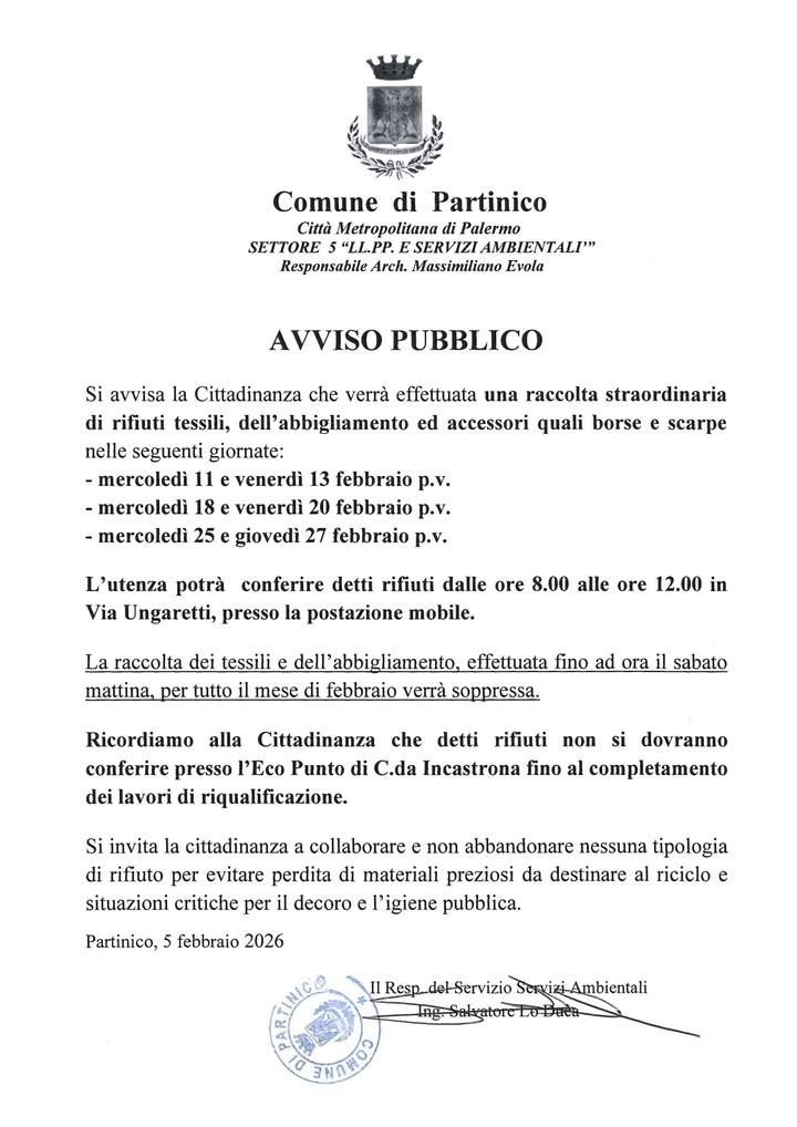 ⚠️ Avviso importante ⚠️ Informiamo che a causa dei lavori di riqualificazione che stanno interessando l’Eco Punto di c.d...