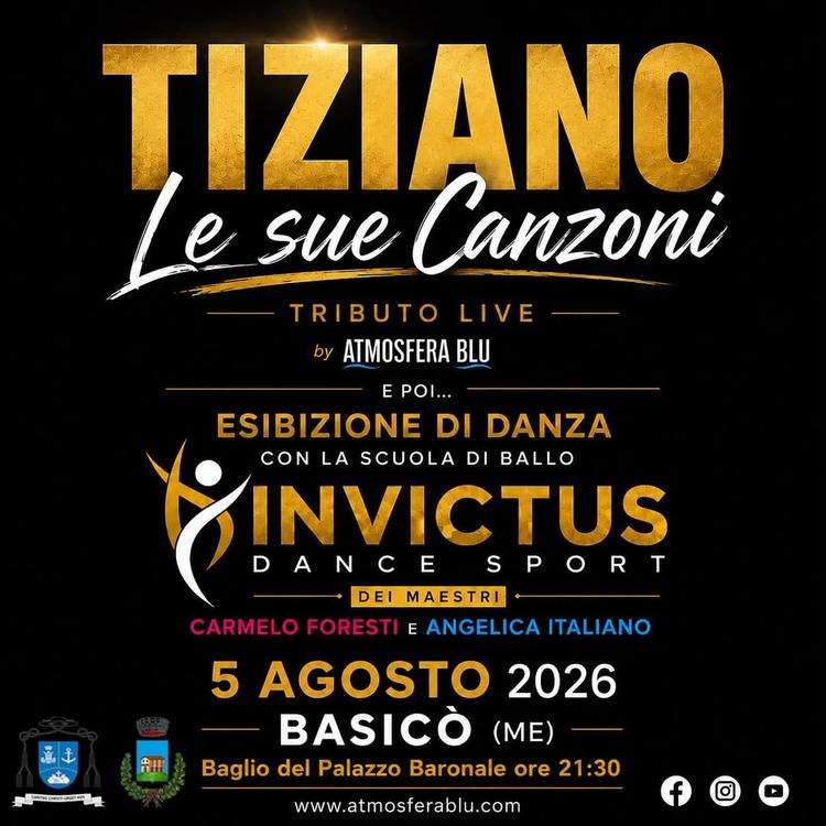 Basicò Spettacolo. Notizie da Palazzo. Vi aspettiamo questa sera ore 21:30 con le canzoni di Tiziano Tribute Live degli...