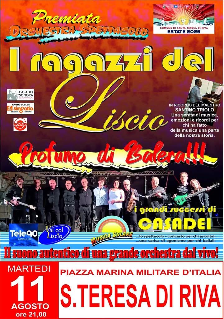 I Ragazzi del Liscio orchestra dal 1987 🎺🎷🎶  #STASERA Martedì 11 Agosto - ore 21.00 P.zza Marina Militare 🇮🇹 (intes...