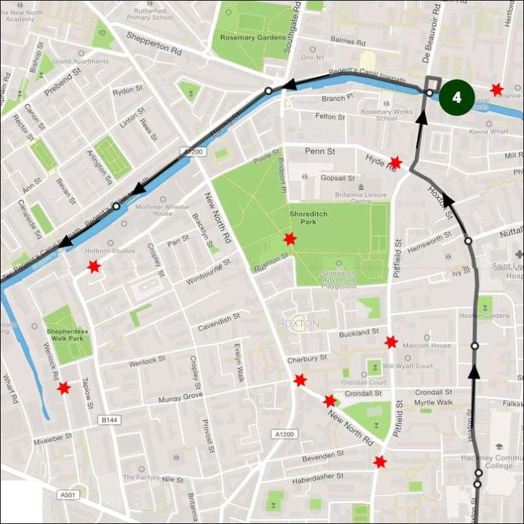 Part 3 of the London Cycle Hoxton & Regents Park up Hoxton Street to Regent's Canal Towpath