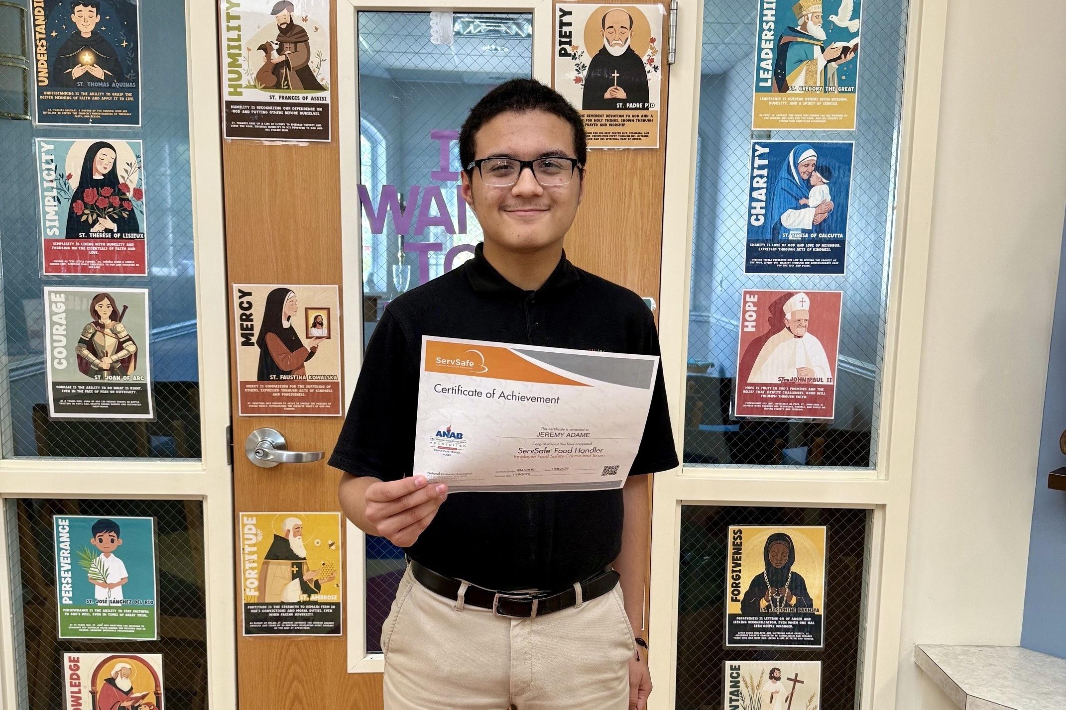 John Paul II Center student earns food safety certification ahead of Special Blends Café opening