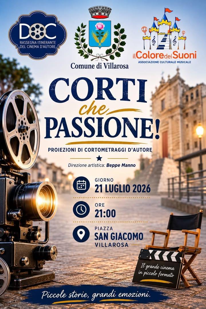 🎬 CORTI CHE PASSIONE! 🎬 Questa sera alle ore 21:00, Piazza San Giacomo ospiterà una serata dedicata alla proiezione di...