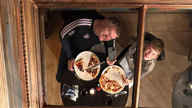 Jamie and Blake Smith Pizza Newcastle United