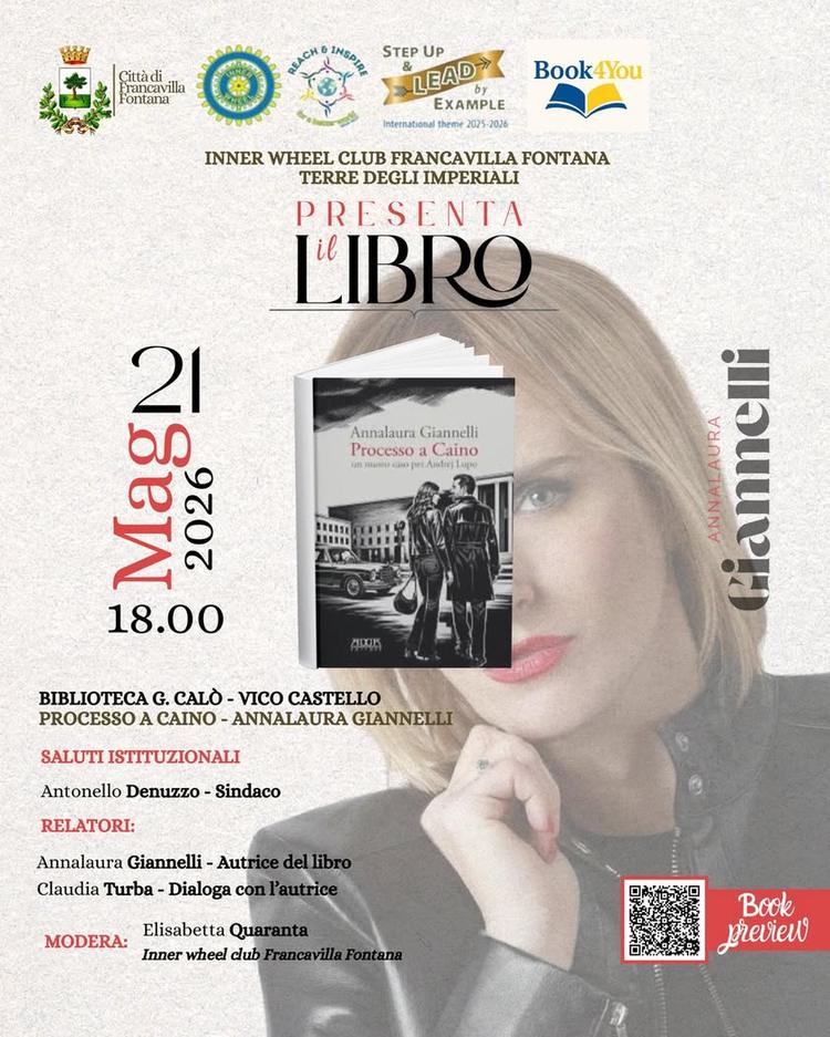 Giovedì 21 maggio alle 18 in Biblioteca comunale "Giovanni Calò" è in programma la presentazione del libro "Processo a C...
