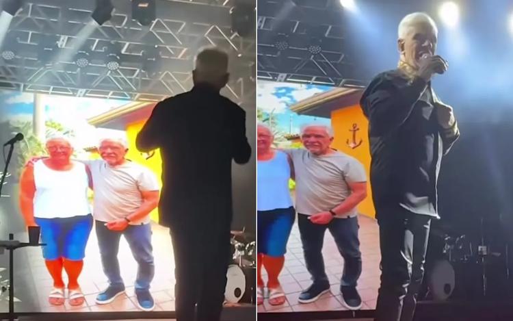 Cantor Mato Grosso se emociona durante show em Goiás ao homenagear irmã que morreu