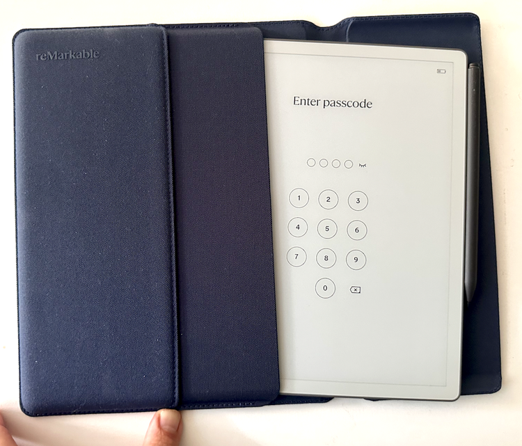 The Remarkable Pure tablet inside its case