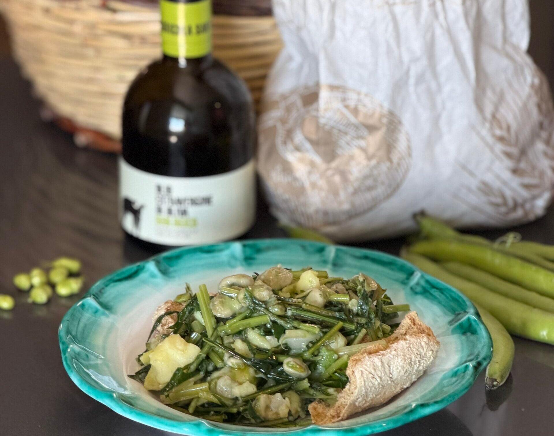 “Sapori in tavola”, fave e cicoria alla cilentana: la variante rustica con fave fresche e patate