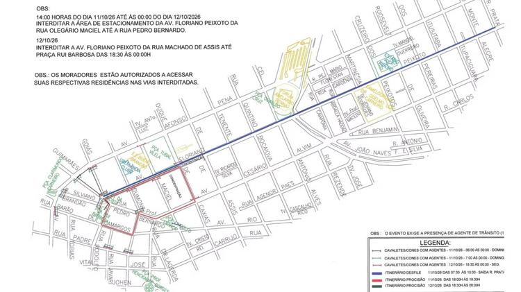 Veja ruas do Centro que serão interditadas para festa do Congado em Uberlândia