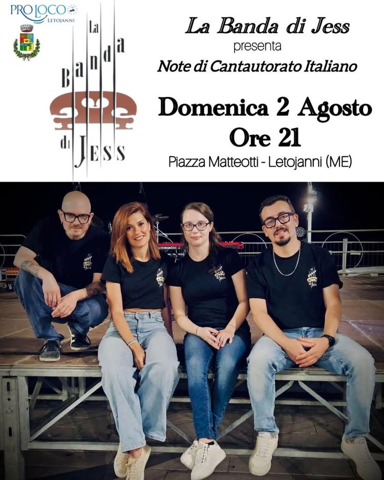 📌DOMENICA 2 AGOSTO - LA BANDA DI JESS  🎤Questa sera un appuntamento imperdibile presso piazza Matteotti. 🇮🇹La banda...