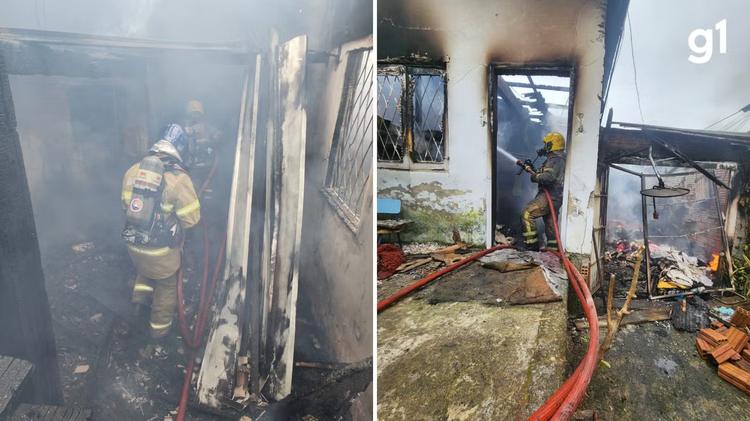 Incêndio deixa casa completamente destruída em Canoas