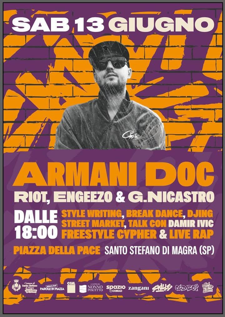Sabato 13 giugno Piazza della Pace - Santo Stefano di Magra SERATA RAP  Il Comune di Santo Stefano di Magra, in collabor...
