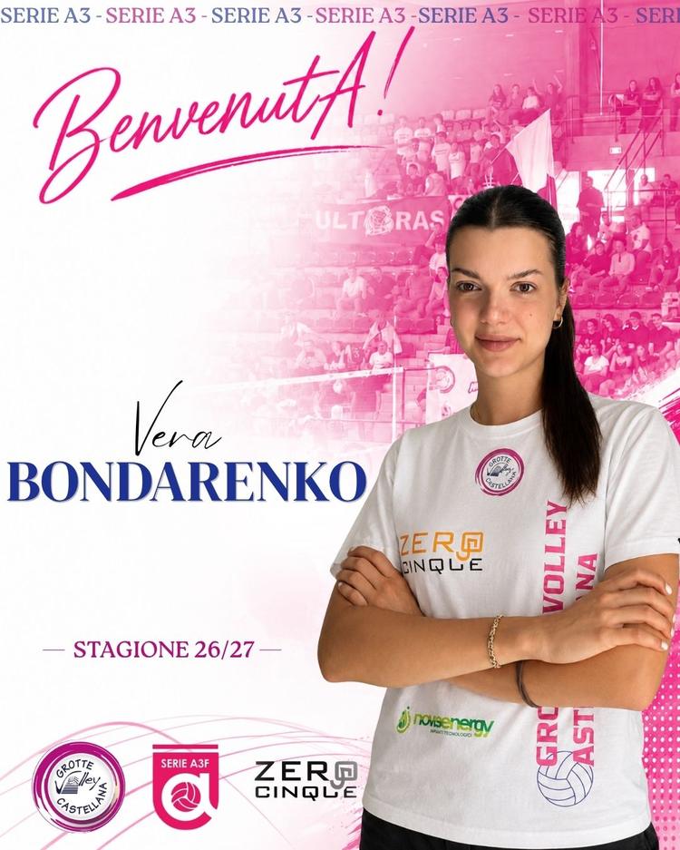 Volley A3/F, Zero5 Castellana: ritorna Vera Bondarenko