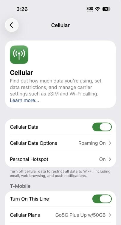 screenshot of iphone in sos mode