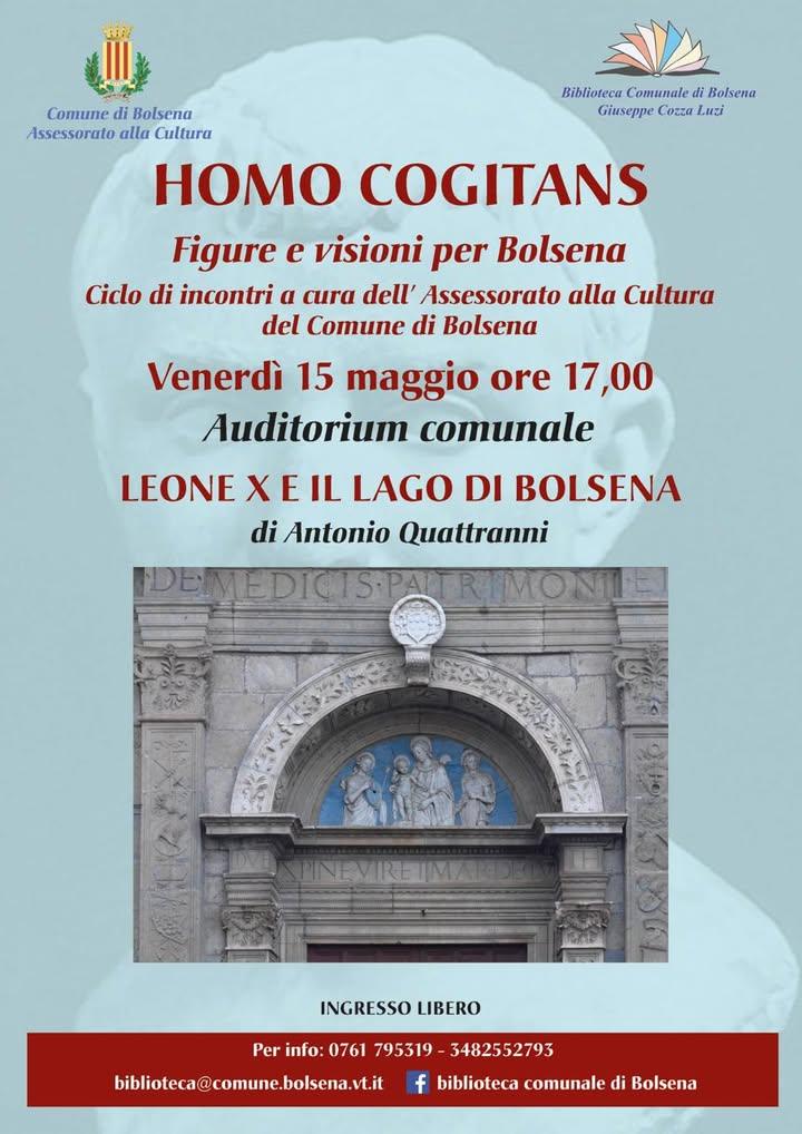 📚✨HOMO COGITANS – Figure e visioni per Bolsena 🗓 Venerdì 15 maggio alle ore 17:00 vi aspettiamo all' Auditorium Comuna...