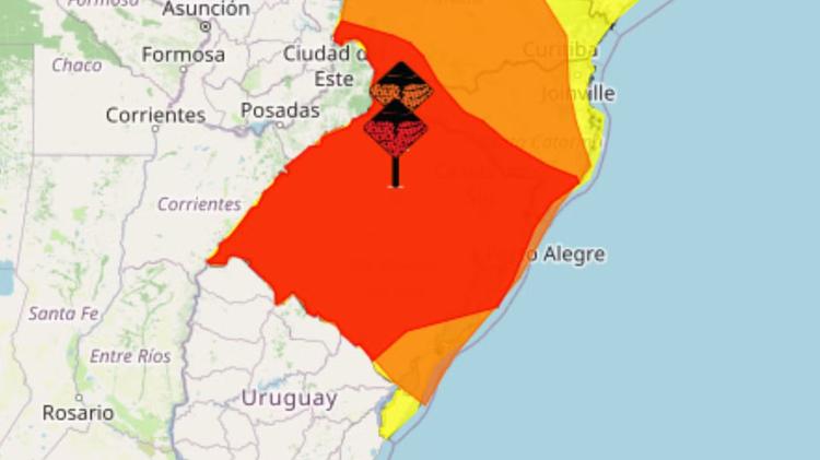 Chuva intensa e ventos fortes atingem o RS: Defesa Civil e Inmet emitem aviso vermelho para temporais