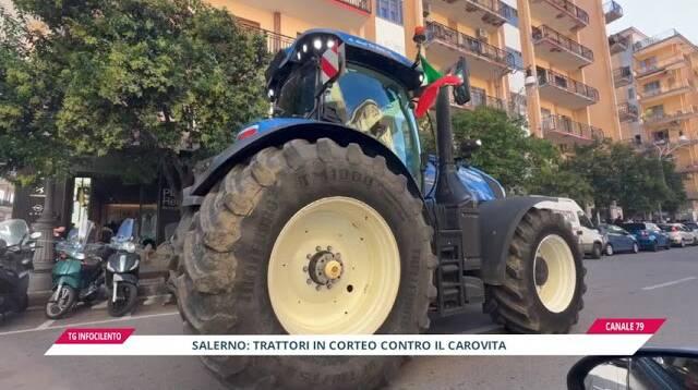 Protesta dei trattori da Battipaglia a Salerno: agricoltori in marcia contro il carovita