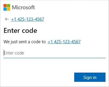sign in with phone number confirmation code