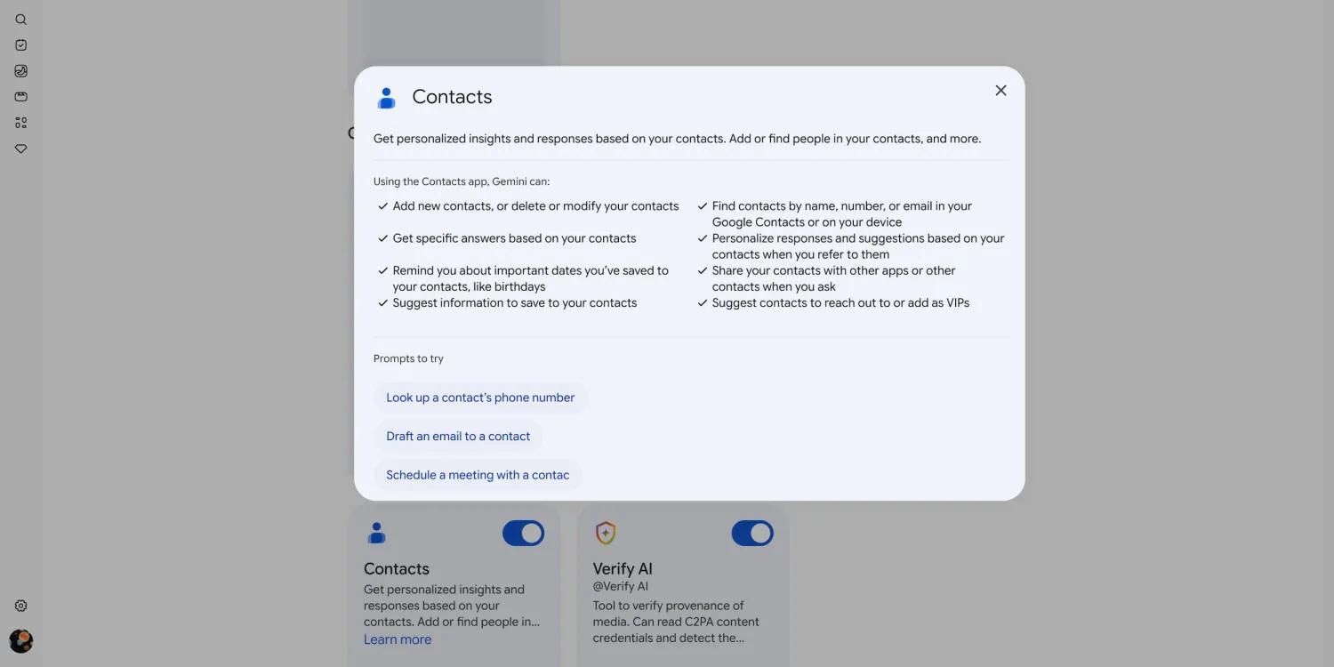 Gemini se rapproche de Google Contacts pour devenir un véritable assistant personnel sur Android