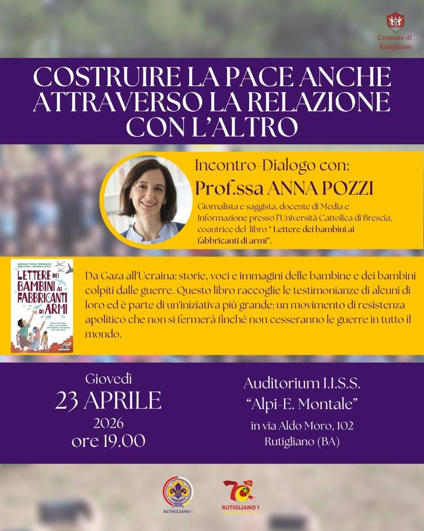 📌 𝐈𝐧𝐜𝐨𝐧𝐭𝐫𝐨-𝐝𝐢𝐚𝐥𝐨𝐠𝐨 “𝐂𝐨𝐬𝐭𝐫𝐮𝐢𝐫𝐞 𝐥𝐚 𝐩𝐚𝐜𝐞 𝐚𝐧𝐜𝐡𝐞 𝐚𝐭𝐭𝐫𝐚𝐯𝐞𝐫𝐬𝐨 𝐥𝐚 𝐫𝐞𝐥𝐚𝐳𝐢𝐨...