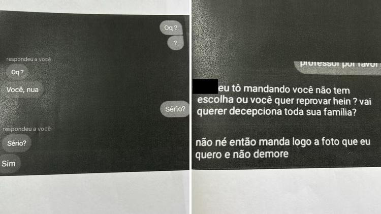 Professor do Paraná que 'exigiu' fotos de adolescente nua ameaçou reprová-la após ela negar imagens; PRINTS